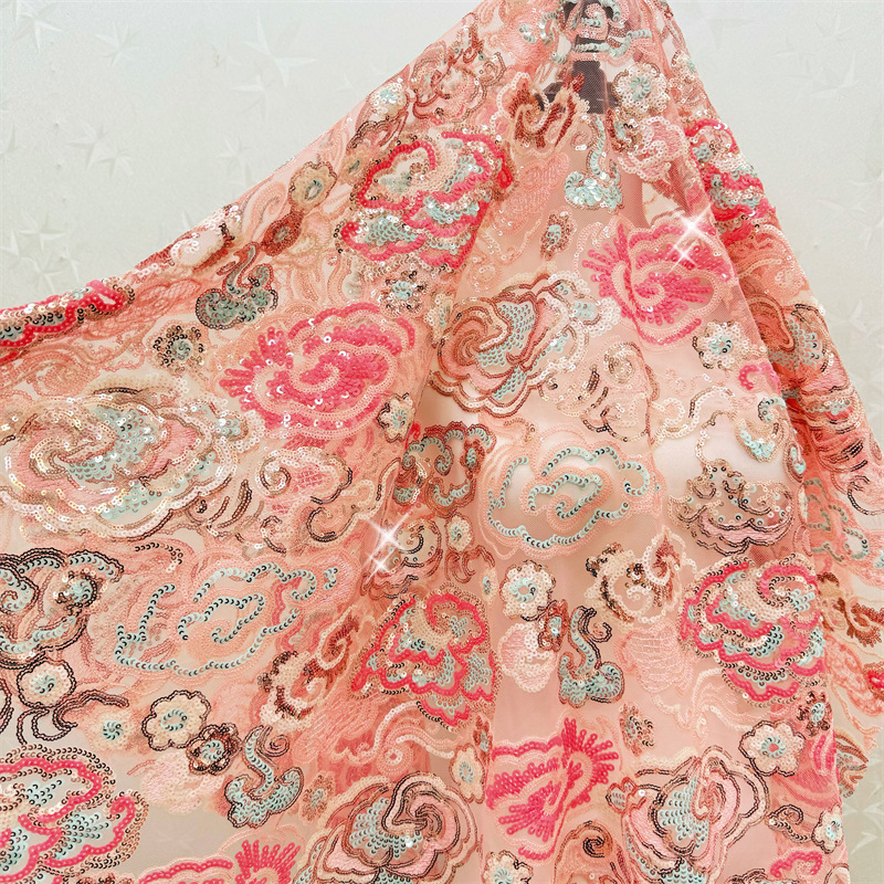 Sewing Embroidery Fabric - 2 Yds/lot 130cm Wide Pink Purple