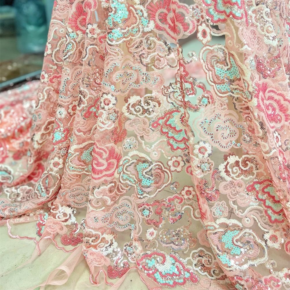 2 Yds/lot 130cm Wide Pink Purp - Sewing Embroidery Fabric review and price