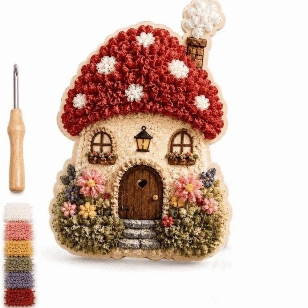 House Scene Poke Art Kit Mushr - Sewing Textile Art review and price