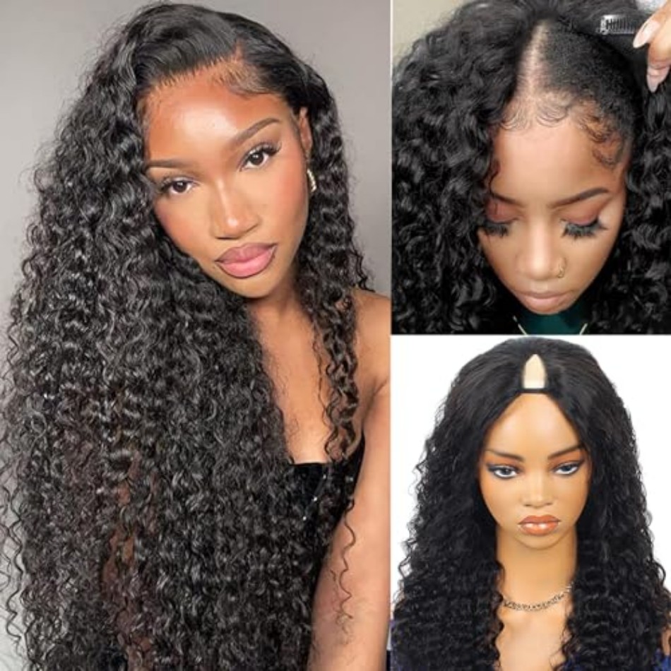 V Part Wig Human Hair Curly Wa - Sewing V review and price
