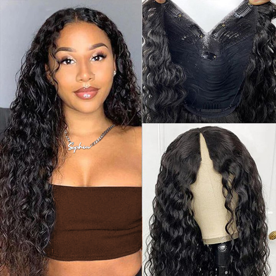 V Part Wig Human Hair Curly Wa - Sewing V review and price