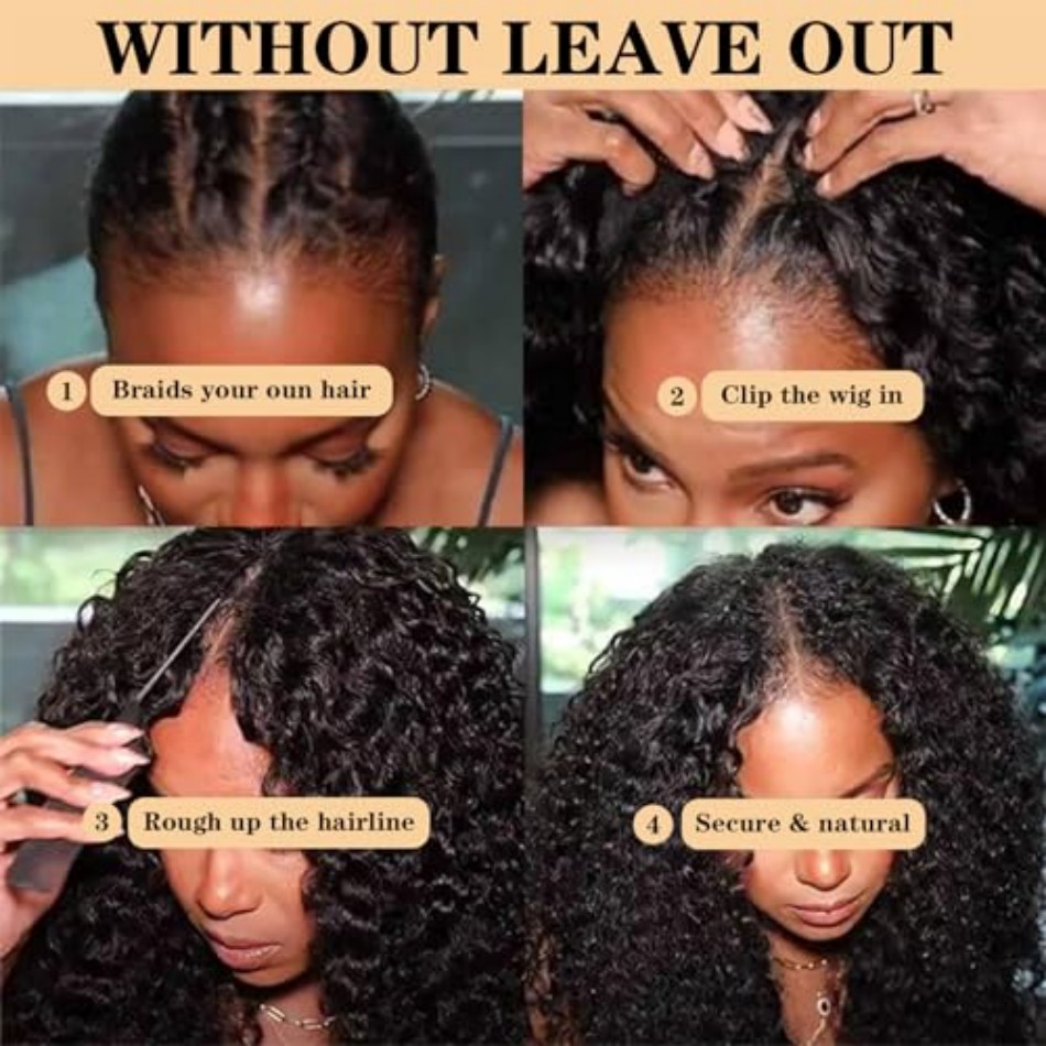 V Part Wig Human Hair Curly Wa - Sewing V review and price