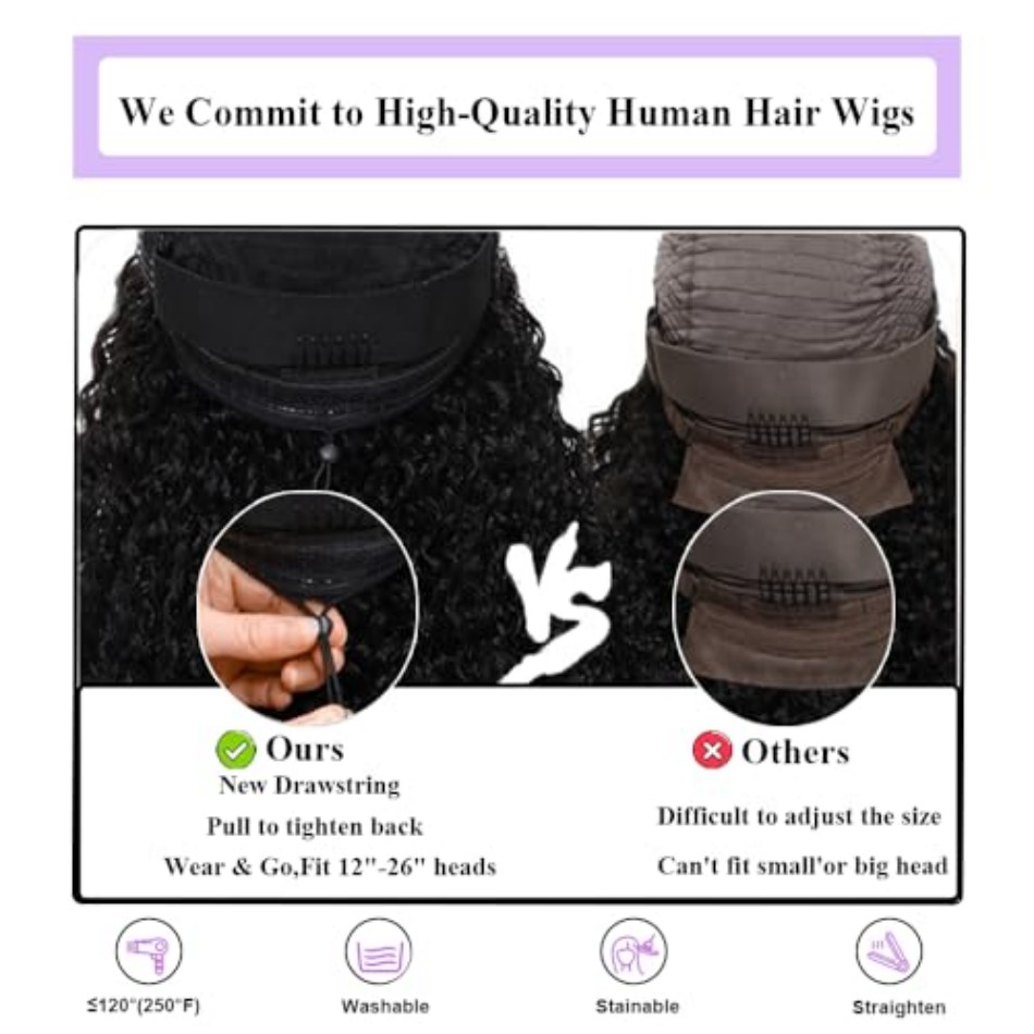 V Part Wig Human Hair Curly Wa - Sewing V review and price