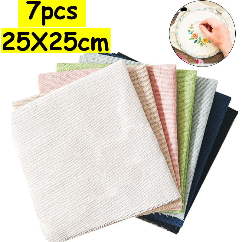 7-Piece Set of 25* 25cm Linen  - Sewing Textile Art review and price